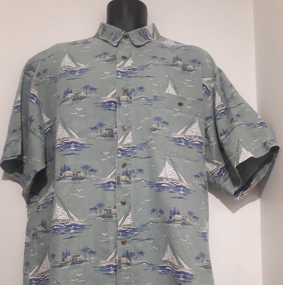 BUGLE BOY COMPANY Sailboat Short Sleeve Shirt